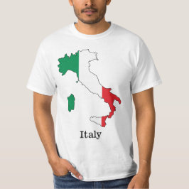 De Italiaanse vlag op zijn kaart - Souvenir Collec T-shirt