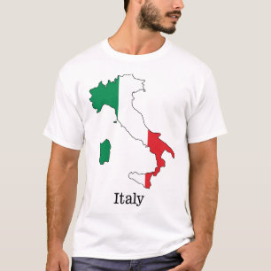 De Italiaanse vlag op zijn kaart - Souvenir Collec T-shirt