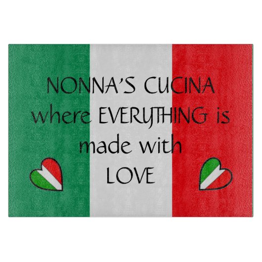 De Italiaanse vlag van Nonna is  in Cucina Snijplank (Voorkant)