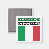 De Italiaanse vlag van Nonno's Kitchen Magneet (Voorkant / Achterkant)