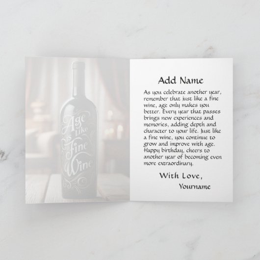 De jaartijd is als een fijne wijn kaart (Binnen)