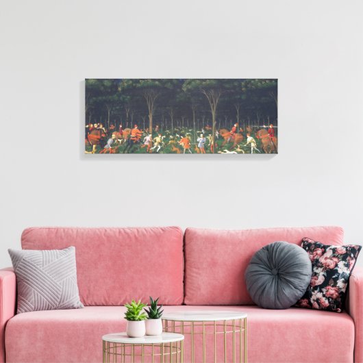 De Jacht in het bos (door Paolo Uccello) Canvas Afdruk (Insitu (Woonkamer))