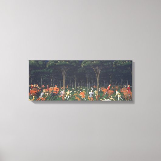 De Jacht in het bos (door Paolo Uccello) Canvas Afdruk (Voorkant)