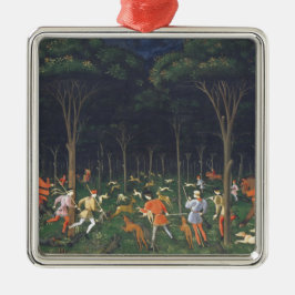 De Jacht in het bos (door Paolo Uccello) Metalen Ornament