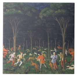 De Jacht in het bos (door Paolo Uccello) Tegeltje