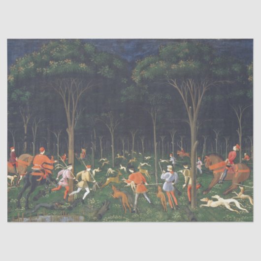 De Jacht in het bos (door Paolo Uccello) Tissuepapier (Voorkant)