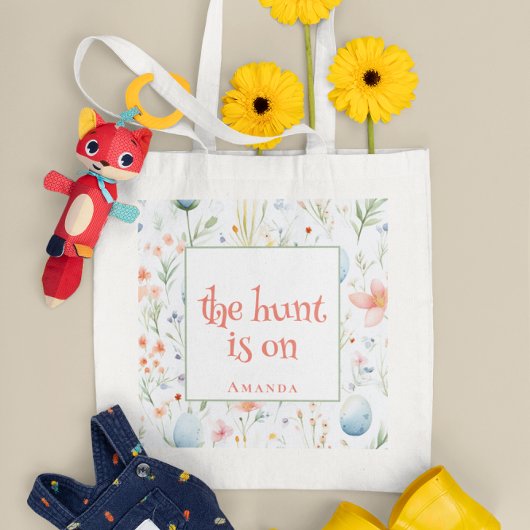 De jacht is begonnen | Aangepaste naam | Bloemen P Tote Bag