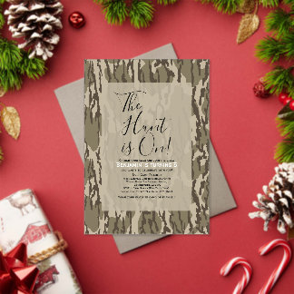 De jacht is geopend Bottom Lands Camo Kaart Acryl Uitnodigingen