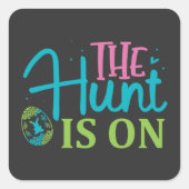 De jacht is op leuk Pasen Vierkante Sticker (Voorkant)