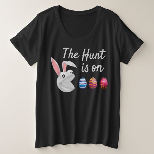 De jacht is op paasbunny Egg Hunt Grote Maat T-shirt (Design voorkant)
