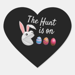 De jacht is op paasbunny Egg Hunt Hart Sticker