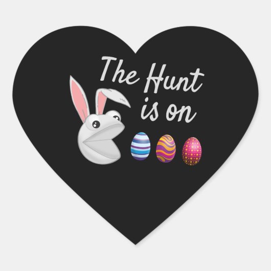 De jacht is op paasbunny Egg Hunt Hart Sticker (Voorkant)