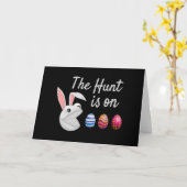 De jacht is op paasbunny Egg Hunt Kaart (Gele Bloem)