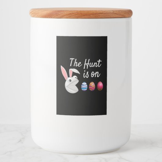 De jacht is op paasbunny Egg Hunt Voedselcontainer Etiket (Voorkant)