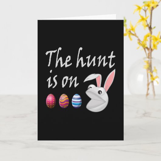 De jacht is op Paashaas Eierenschat Kaart (Gele Bloem)