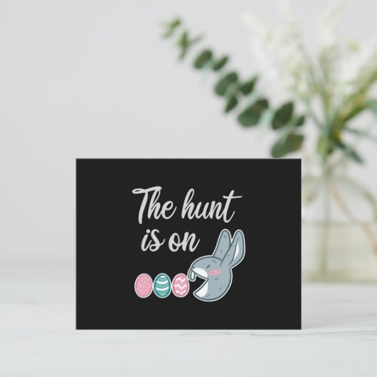 De jacht is op paaskonijnenjacht briefkaart (Staand voorkant)