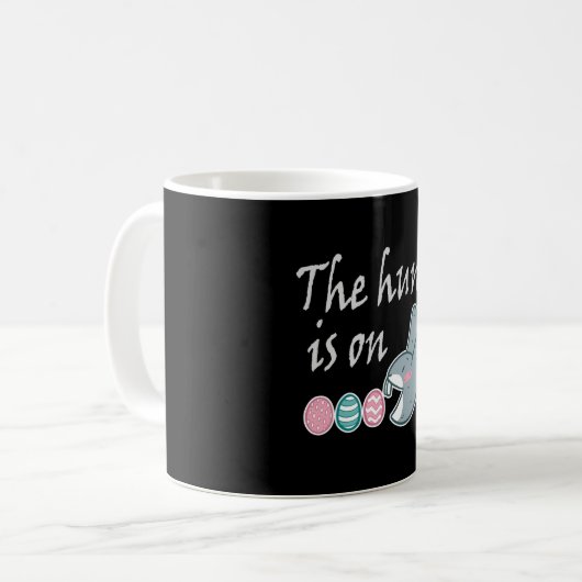 De jacht is op paaskonijnenjacht koffiemok (Voorkant links)