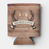 De jacht is over aangepaste rustieke Antler bruilo Blikjeskoeler (Voorkant)