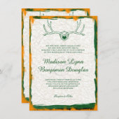 De jacht is over Antler Camo bruiloft uitnodiginge Kaart (Voorkant / Achterkant)