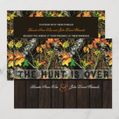De jacht is over Camo Wood Wedding Invitting Kaart (Voorkant / Achterkant)