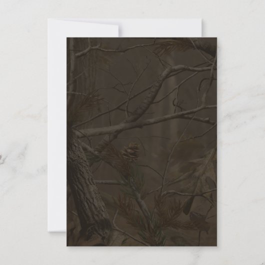 De jacht is over de jacht op Camo bruiloft uitnodi Kaart (Achterkant)