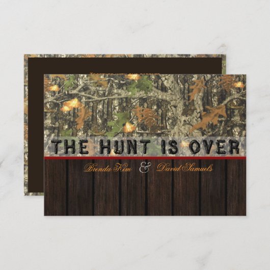 De jacht is over de uitnodiging tot het huwelijk v (Voorkant / Achterkant)