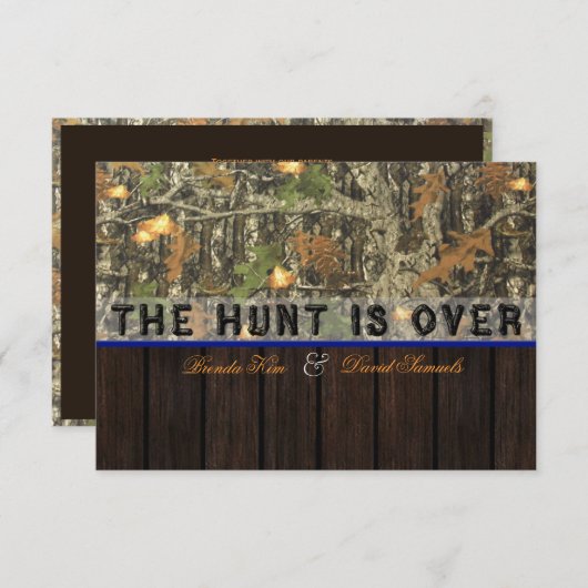 De jacht is over de uitnodiging tot het huwelijk v (Voorkant / Achterkant)