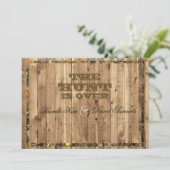 De jacht is over de uitnodiging tot het huwelijk v (Staand voorkant)