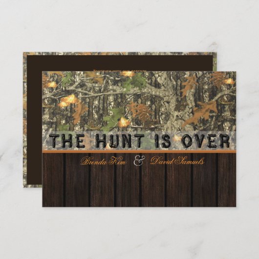 De jacht is over de uitnodiging tot het huwelijk v (Voorkant / Achterkant)