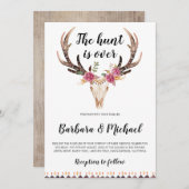 De jacht is over gewei & schedel land bruiloft kaart (Voorkant / Achterkant)