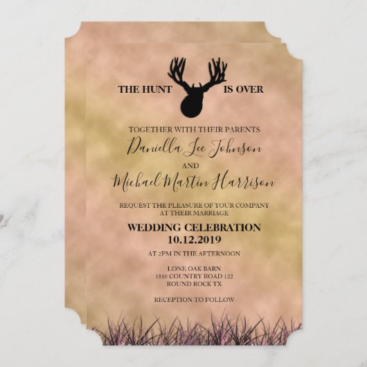 De jacht is over het huwelijk kaart (Voorkant / Achterkant)