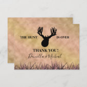 De jacht is over het jachthuwelijk bedankkaart (Voorkant / Achterkant)