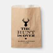 De jacht is over het Rustic Country Weddenschap Bedankzakje (Voorkant)