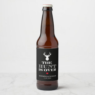 De jacht is over het Rustic Country Weddenschap Bier Etiket