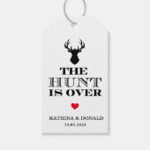 De jacht is over het Rustic Country Weddenschap Cadeaulabel (Voorkant)