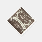 De jacht is over rustieke Barnwood avond bruiloft Servet (Hoek)