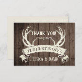 De jacht is over rustieke Barnwood dank je Bedankkaart (Voorkant / Achterkant)