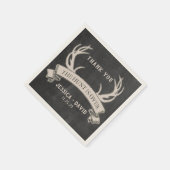 De jacht is over rustieke krijtbord bruiloft serve servet (Hoek)