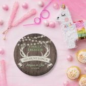 De jacht is over rustieke verlovingsfeest papieren bordje (Feest)