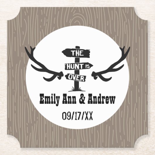 De jacht is voorbij kartonnen onderzetters (Voorkant)