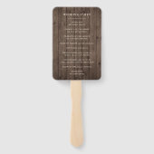 "De jacht is voorbij" Rustic Barn Evening Wedding Handwaaier (Achterkant)