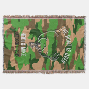 "De jacht is voorbij" rustieke aangepaste huwelijk Deken