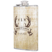 "De jacht is voorbij" rustieke aangepaste huwelijk Heupfles (Links)