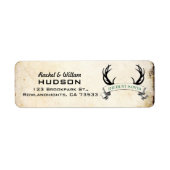 "De jacht is voorbij" rustieke bruiloft Adresetike Etiket (Voorkant)