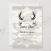 "De Jacht is Voorbij" Rustieke Camo Koppel Bruisba Kaart (Voorkant)