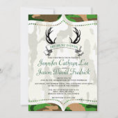 De jacht is voorbij rustieke camouflage bruiloft kaart (Voorkant)