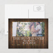 De jacht is voorbij Save The Date Wedding Briefkaa Aankondigingskaart (Voorkant / Achterkant)