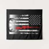 De jacht op de Amerikaanse vlag Wandkleed (Voorkant (horizontaal))