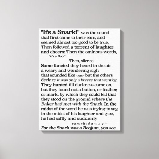 De jacht op de haai door Lewis Carroll Canvas Afdruk (Voorkant)