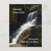 De jacht op watervallen Western North Carolina Fot Briefkaart (Voorkant)